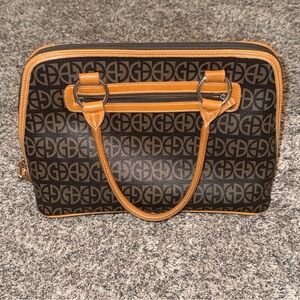Giani Bernini Brown Monogram Block Signature Dome Satchel Shoulder Bag